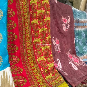 Art Silk Sari Fabric Scraps, Gold and Copper Shades, Recycled Saree Fat Quarter & Smaller Cuts, Nuno Felting, Quilting