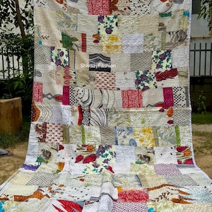 Bohemian Patchwork Quilt Kantha Quilt Handmade Vintage Quilts Boho King Size Bedding Throw Blanket Bedspread Quilting Hippie Quilts For Sale