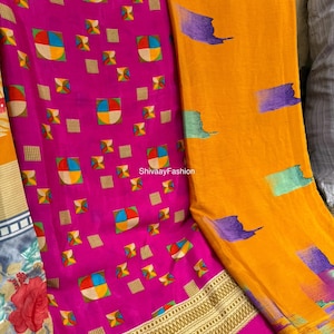 Blend Silk Saree and Smaller Cuts, Indian Recycled Vintage Silk Sari for Embellishment, Nuno Felting, Quilting,