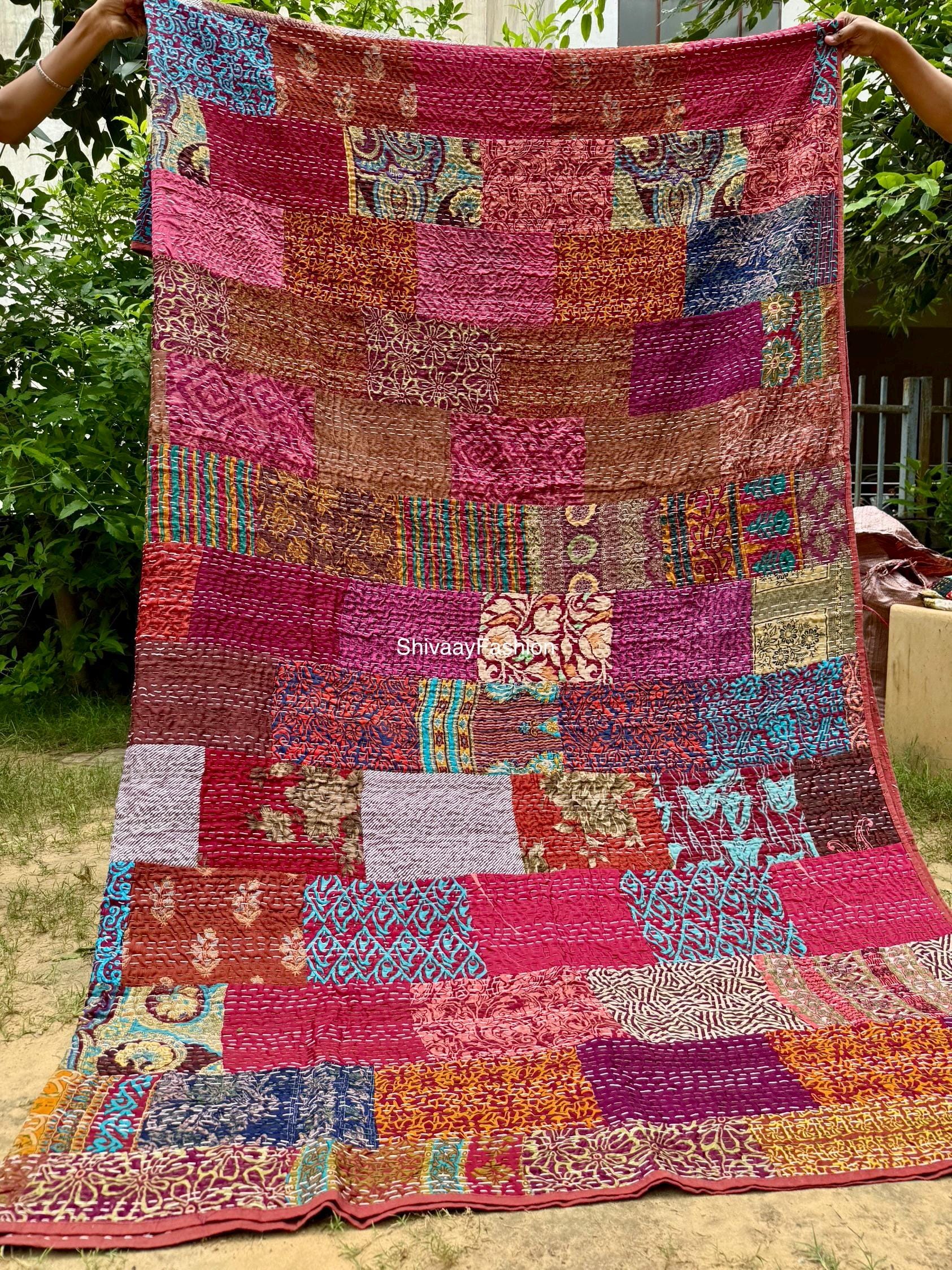 パッチワークキルト　ビンテージ　ハンドメイド ヴィンテージハンドメイドパッチワークキルト - Etsy 日本