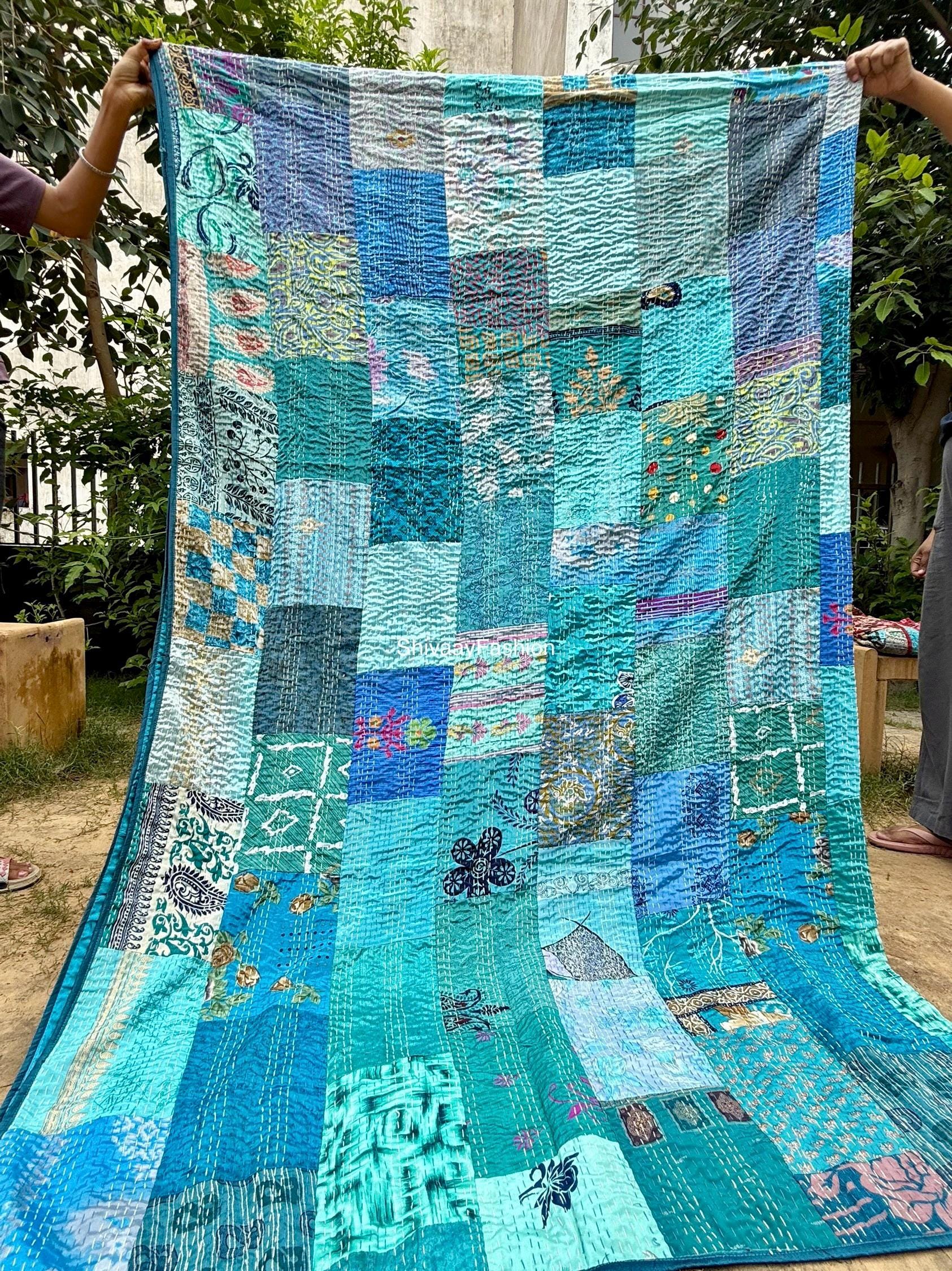 ヴィンテージハンドメイドパッチワークキルト - Etsy 日本