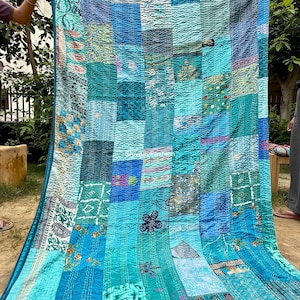 vintage handmade patchwork quilt Indian boho quilts bedding kantha bedspread vintage patch throw quilting quilt for sale queen twin size