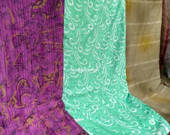 Wholesale lots Vintage Sari Recycled Sari Art Silk Indian Sari Women Sari Vintage Sari Fabric Used Sari Used Saree Sari silk fabric Fabric
