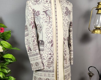 Cream Indowestern Sherwani : Indian Groom Wedding Outfit