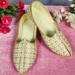 BEIGE WEDDING SHOES for Men | Groom Loafers | Indian Ethnic Sherwani Jutti | Mojari for Wedding | Traditional Footwear for Groom