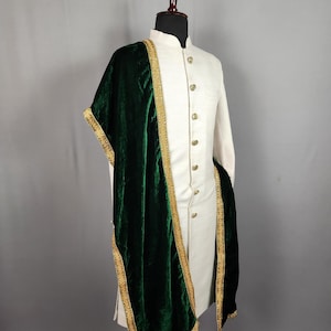 GREEN WEDDING SHAWL | green shawl for groom & bride | green shawl for wedding | green shawl for reception | green stole shawl for groom men