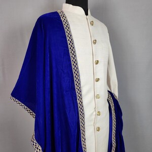 BLUE WEDDING SHAWL for Groom | blue shawl stole for men | blue shawl for Indian groom | blue shawl for kurta | blue shawl stole indowestern