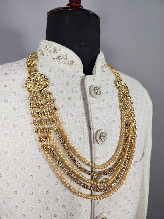 Diamond Kundan Groom Necklace: Indian Maharaja Wedding Jewelry