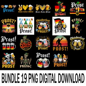 Prost Oktoberfest PNG, Vintage German Beer Lover Sublimation Design, Traditional Oktoberfest Clipart, Funny Beer Festival Digital Download