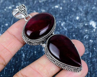 Ciondolo In Pietra Preziosa Fatto A Mano Con Ametista Verde In Argento - Foto 6