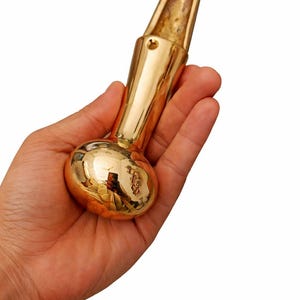 Handmade Polished Brass Ball Top Walking Cane Handle | Vintage Style