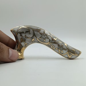 Vintage Brass Victorian Cane Handle – Ornate Designer Walking Stick Head for Wooden Shaft | Antique Style