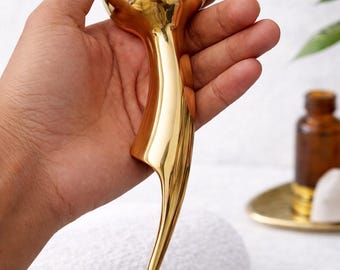 Handmade Polished Brass Ball Top Walking Cane Handle | Vintage Style
