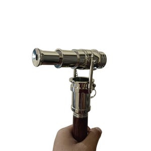 Telescope Walking Stick – Vintage Nautical Brass Spyglass Cane | Gentleman’s Gift