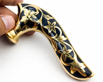 Antique Style Brass Walking Stick Handle – Victorian Designer Cane Head Replacement
