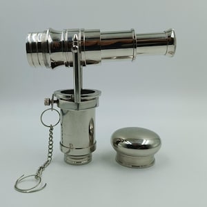 Antique Brass Telescope Walking Stick Handle – Vintage Style Cane Topper for Collectors & DIY Canes