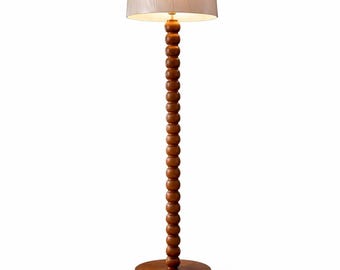 Handmade Mid-Century Modern Wooden Floor Lamp, Polished Solid Wood Home Decor