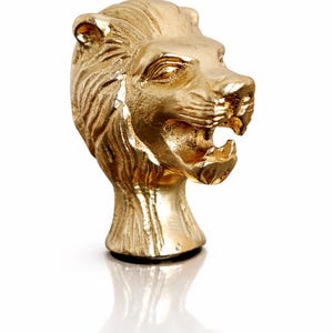Brass Lion Head Walking Stick Handle | Antique Style Cane Knob