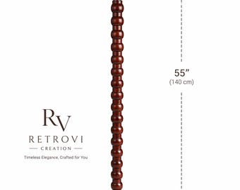 Handmade Mid-Century Modern Wooden Floor Lamp, Polished Solid Wood Home Decor 55"