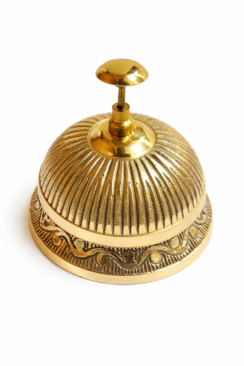 Vintage Solid Brass Table Bell | Vintage Desk Decorative Office & Hotel ...