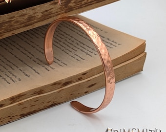 Hand-Hammered Copper Healing Cuff – The Shire 7mm Lightweight Bracelet for Men & Women | Arthritis Relief | Custom Engraved