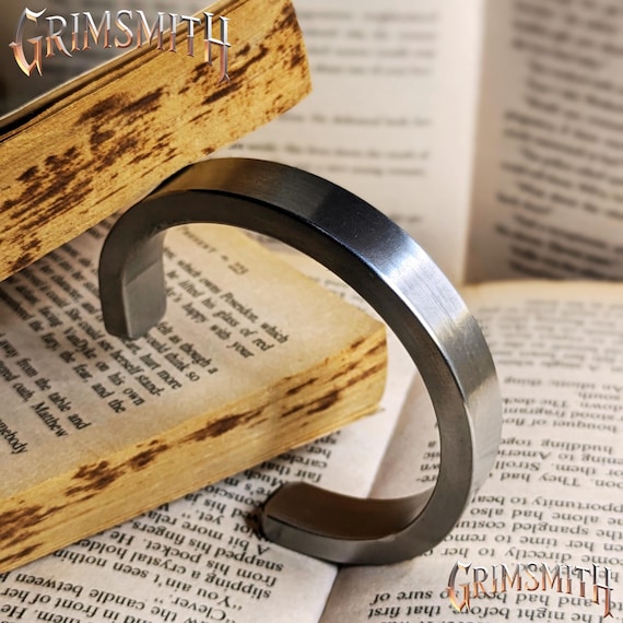 Titan Cuff – Bold Silver Steel Bracelet for Men, 12mm Wide Thick Statement Cuff, 100% Pure Silver Steel Jewelry, Industrial Strength Gift