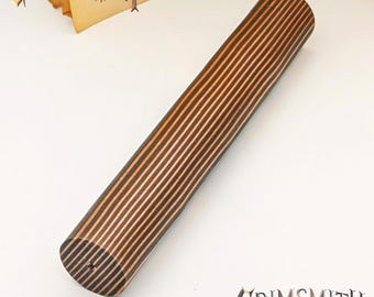 Hand Forged Carbon Copper Damascus Rod | 21–30mm Wide, 1"–12" Long | Billet Bar for Knives, Pens, Jewelry, Rings | DIY Grimsmith Supply