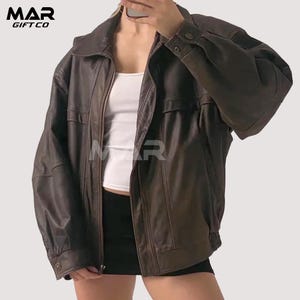 Handmade Lambskin Leather Bomber Jacket: Women&#39;s Moto  Style