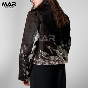 Genuine Cowhide Leather Jacket for Women | Natural Hair-On Cow Skin Fashion Coat Women Natural Genuine Pony Skin Hair Cowhide Leather Jacket