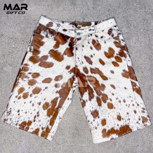 Leather Cowhide Hair Shorts Genuine Leather Shorts Handmade Leather Shorts New Arrival Shorts in All Sizes Gift For Her - Him