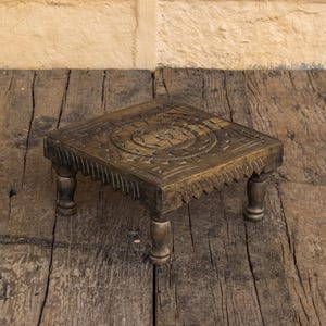 Antique Step stool, Footrest Stool For Sofa/Chair, Vintage Wooden Stool, Rustic Low Stool, Farmhouse Decor