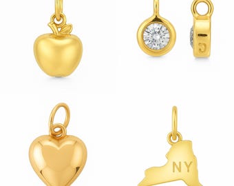 14Kソリッドゴールド「I Love NY」ペンダントネックレス：ステート
