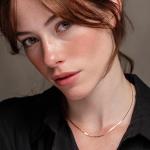 14K Gold Filled Herringbone Chain Necklace – 1.4mm to 2.85mm, Yellow Gold, Sleek Flat Chain, Minimalist Statement Jewelry, Gift for Her