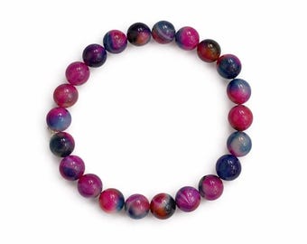 Perlen Achat Armband: Handgefertigtes Einstellbare Kristall Healing Schmuck Multi Farbe Perlen Armband