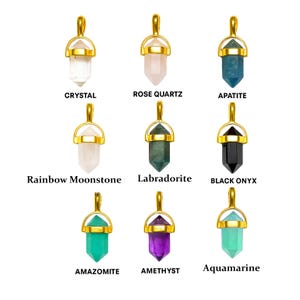 Selling 5 Pieces - Natural Crystal Point Pendant Charms | Handmade Spike Charm Necklace