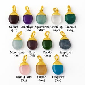 Electroplated Gold Gemstone Pendant Charms: Minimal Jewelry Supply, 5 Pieces