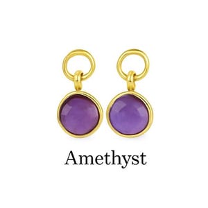 Gold Plated Turquoise Birthstone Charm: 6mm Round Pendant