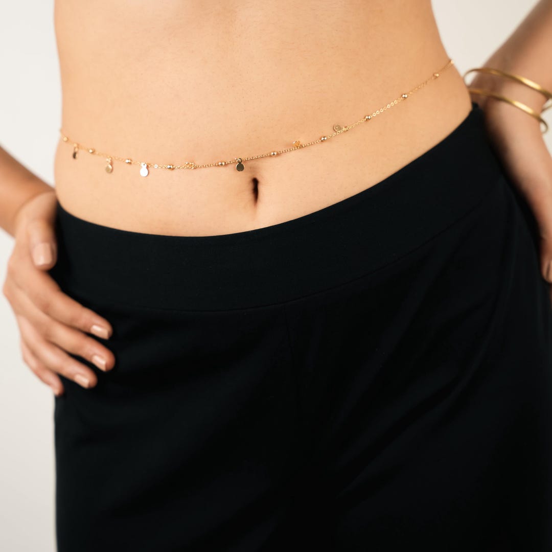 Gold Ball Waist Chain Delicate Belly Chain Elegant Body Jewelry for — free download