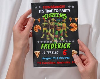 Ninja Birthday Invitation: Editable TMNT Party Invite (Digital Download)