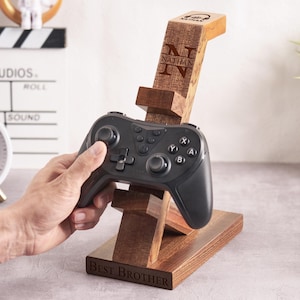 Headphone Holder,Personalized Wooden Game Controller Stand,Custom Headset Stand,Birthday Gift For Gamer