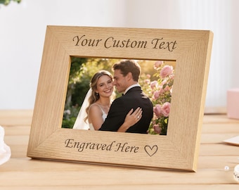Cornice per foto in legno personalizzata, cornice per foto incisa, cornice con incisione personalizzata, cornice per foto di nozze, regali personalizzati per la festa della mamma, regali di San Valentino