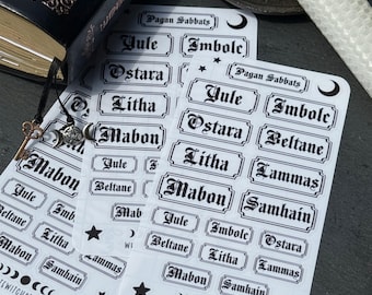 Klare heidnische Planer Aufkleber: Wicca Sabbats, Wheel of the Year