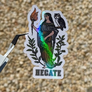 Hecate Vinyl Sticker | Goddess of Magic, Spells, the Moon, the Night, Crossroads | Holographic Sticker Ancient Greek Religion and Mythology