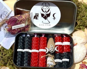LILITH Pocket Altar Tin: Dark Goddess Witchcraft Box - Pagan Wicca