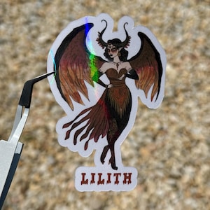 Lilith Blood Queen Sticker | Vinyl Holographic Sticker | Demonic Lilith Decal | Lilith Deity | Lilith Mother of Sanctuary