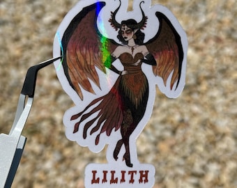 Lilith Blood Queen Holographic Sticker | Demonic Vinyl Decal