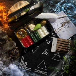Travel Altar Kit - Witch Wicca Pagan Elemental Mini Tin - Etsy