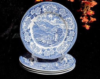 Vintage Royal Warwick Loch Katrine Hand Engraving Dessert Plate