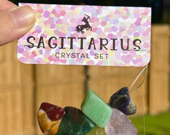 Sagittarius Crystal Set: Zodiac Gemstones for Astrology & Meditation
