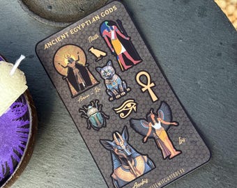 Ancient Egyptian Gods Sticker Sheet: Matte Vinyl Decals